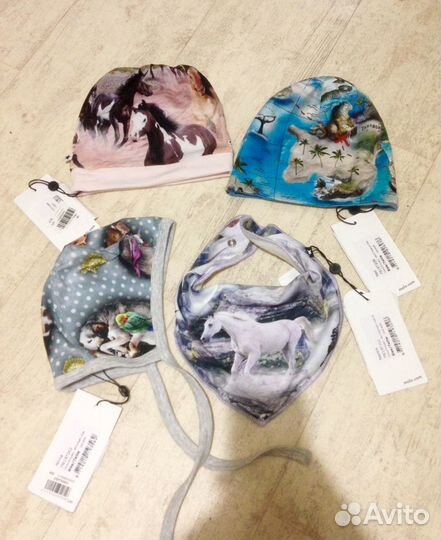 Новые Molo шапки, чепчик и манишка