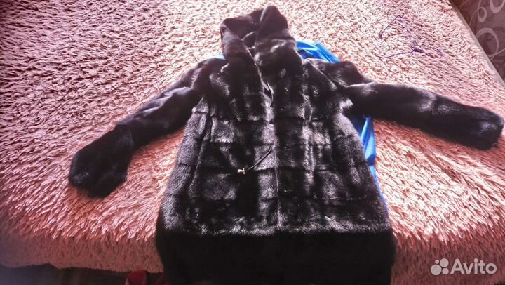 Шуба норковая с капюшоном