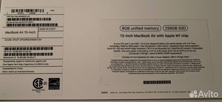 Apple MacBook air 13 2020 m1