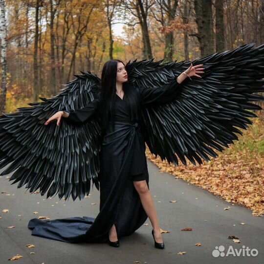 Черные и белые крылья для танцев/фотосессии