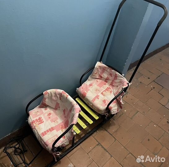 Детские санки двухместные