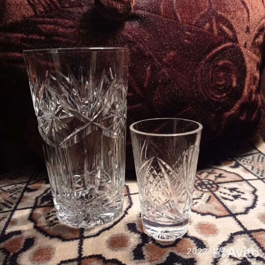 Стаканы и стопки хрустальные