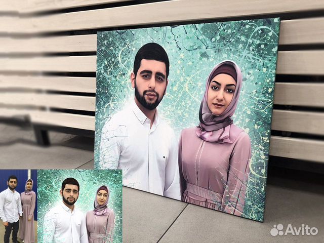 Портрет по фото на холсте