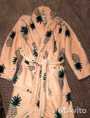 Махровый банный халат с рисунком 50 размер