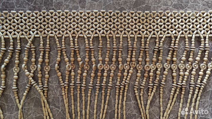 Деревянная занавеска из бусин