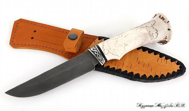 Авторский нож Овод 2 Х12мф мельхиор с чехлом