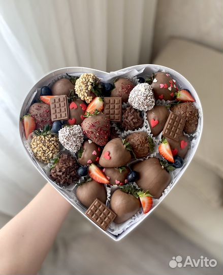 Клубника в шоколаде сердце