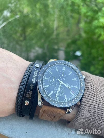 Кожаный браслет мужской + Гравировка