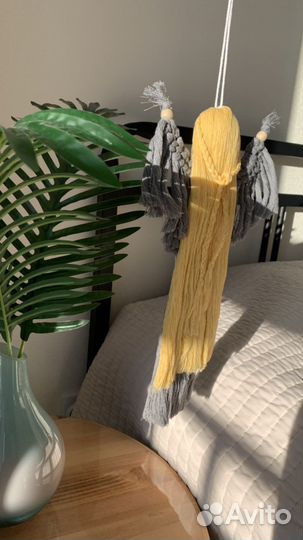 Текстильная интерьерная кукла. Ангел макраме