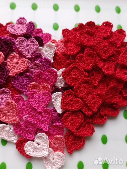 Вязаные сердечки