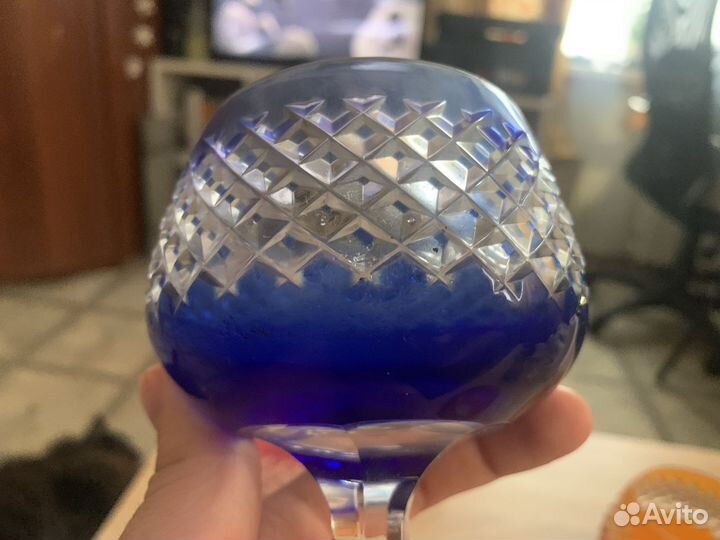 Хрустальные фужеры ГДР цветные