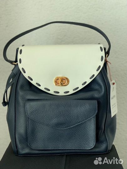 Рюкзак женский череный натуральная кожа италия