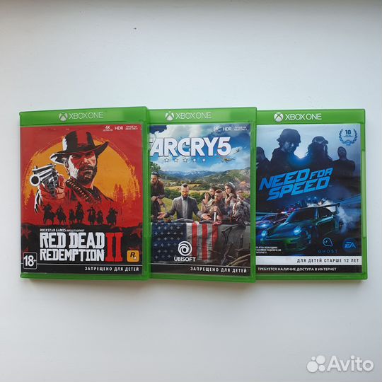 Игры для xbox one (диск/диски), NFS, RDR2, FC5