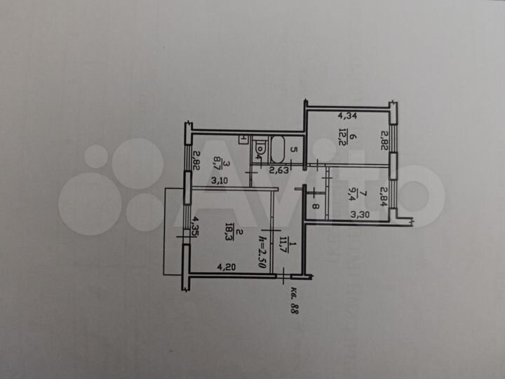 3-к. квартира, 65 м², 5/5 эт.