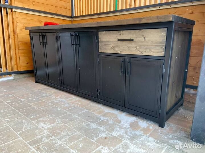 Кухня лофт на дачу в беседку летнюю кухню