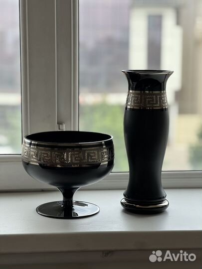 Ваза Богемия версаче Эгерманн черная