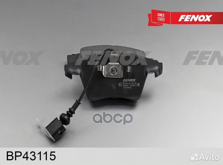 Колодки тормозные передние fenox BP43115 BP43115