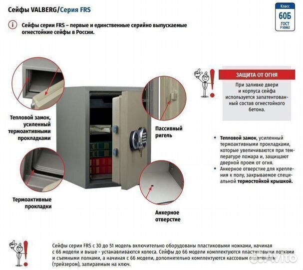 Огнестойкий сейф Valberg FRS-127T-EL