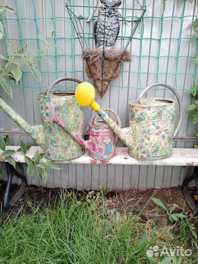 Лейка садовая интерьерная оцинкованная