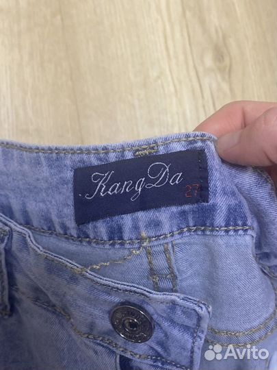 Джинсы карго синие женские