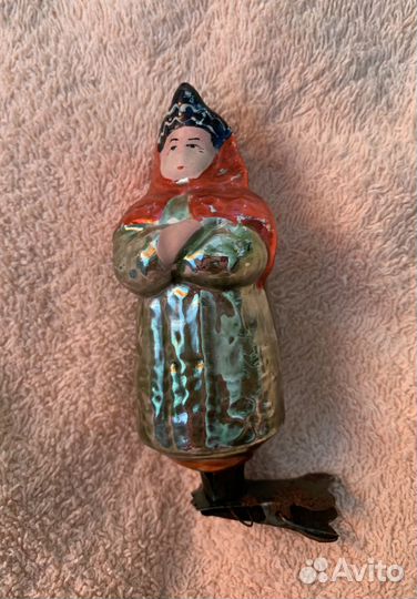 Елочная игрушка СССР Бабариха амальгама