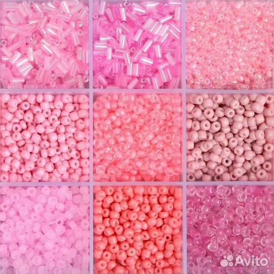 2 шт. Бисер стекло 6/0, 8/0, 12/0 в шкатулке 'Розо