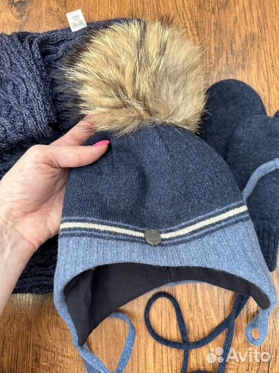 Шапка снуд и варежки на мальчика 48 50