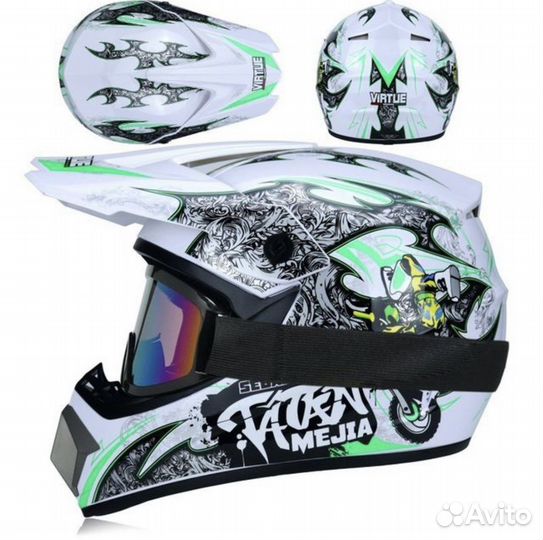 Кроссовый шлем с очками