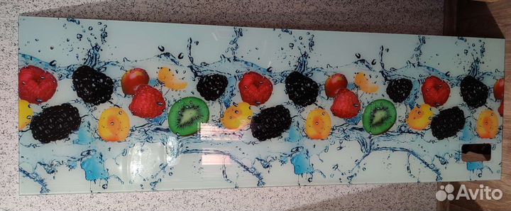 Стеклянный фартук для угловой кухни