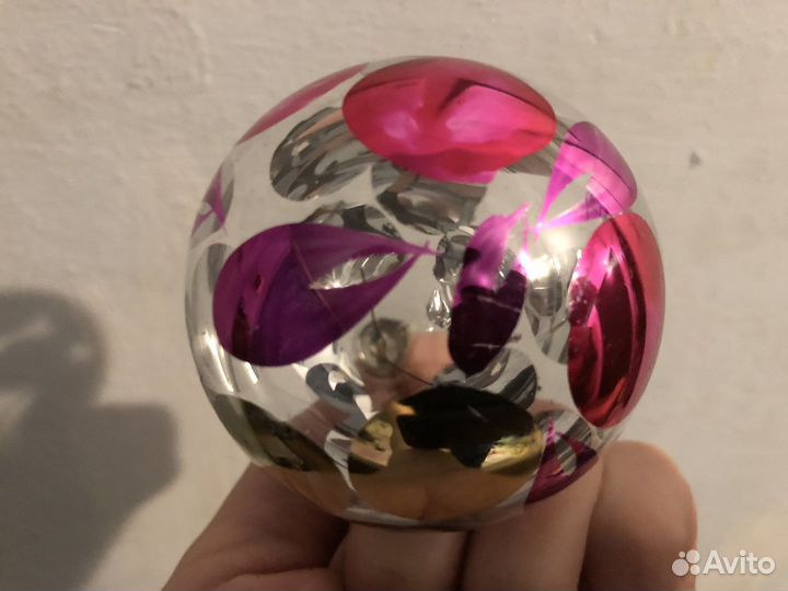 Ёлочные игрушки, шар СССР редкий Глинка