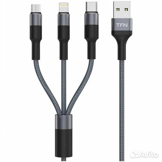 Кабель 3 в 1 1.2m TFN CFZ3IN1GR с #391983