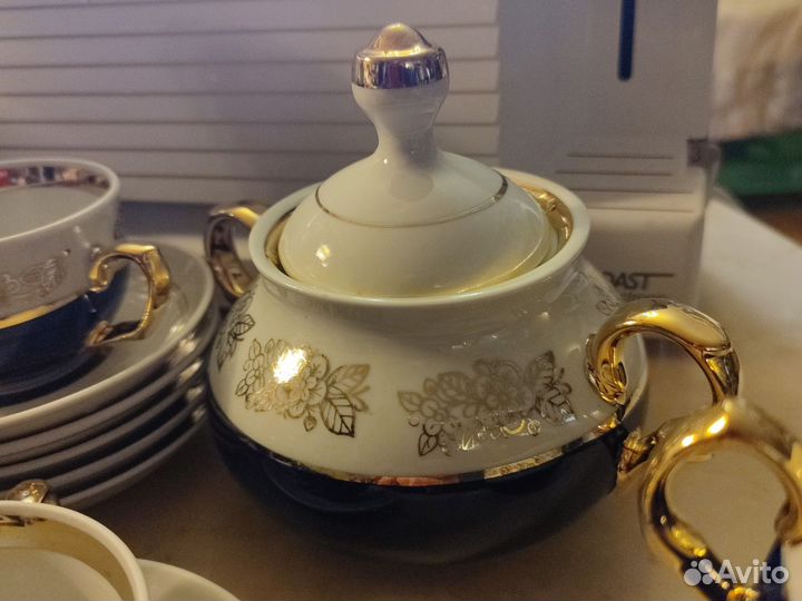 Сервиз кофейный кобальт винтаж раритет