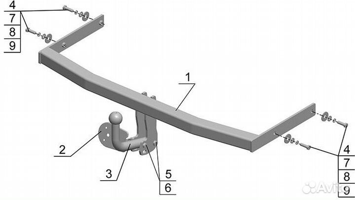 Фаркоп skoda roomster (2006) (AvtoS SK 08)