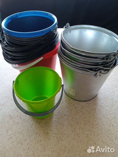 Ведро оцинкованное, пластиковое