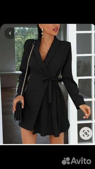 Женское платье пиджак 50 52размер черное