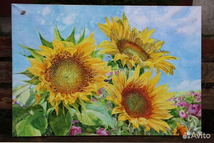 Большая картина акварелью