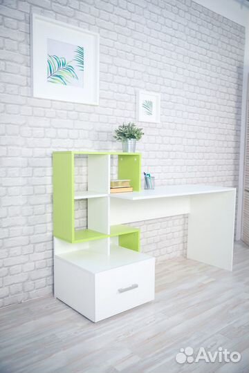 Письменный стол с тумбочкой, цвета на выбор