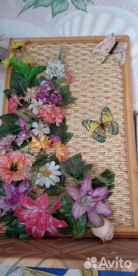 Картины из камней Уральских,цветов,ложек,вилок