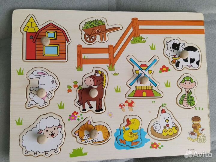 Деревянные пазлы вкладыши