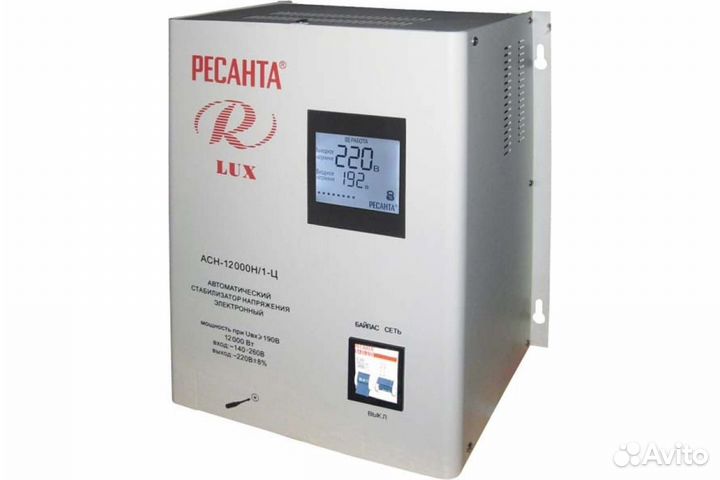 Стабилизатор Ресанта асн 12000 Н/1-Ц Lux 63/6/22