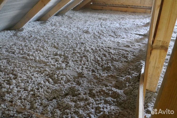 Эковата в Сосновском. Утепление эковатой