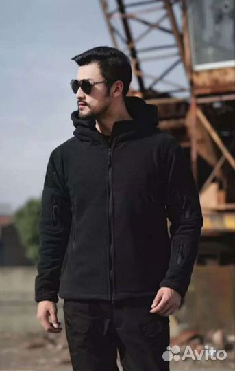 Куртка тактическая флисовая с капюшоном