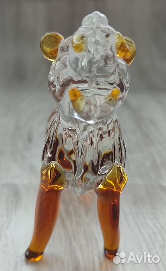 Статуэтка львица цветное стекло СССР