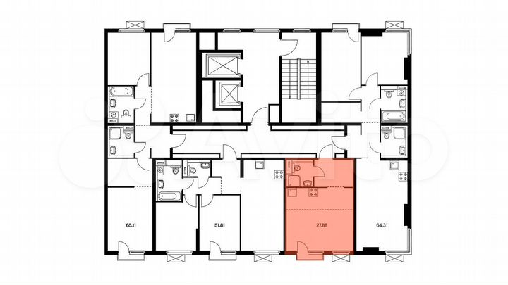 Квартира-студия, 27,9 м², 17/17 эт.