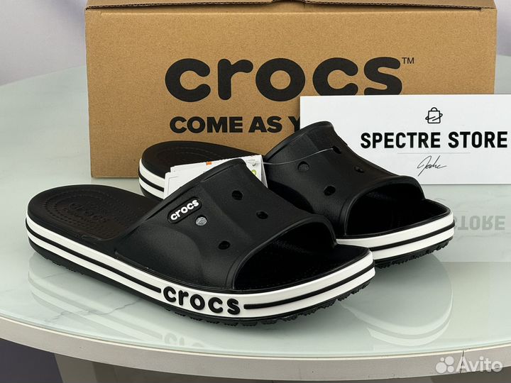 Тапки Crocs White Black