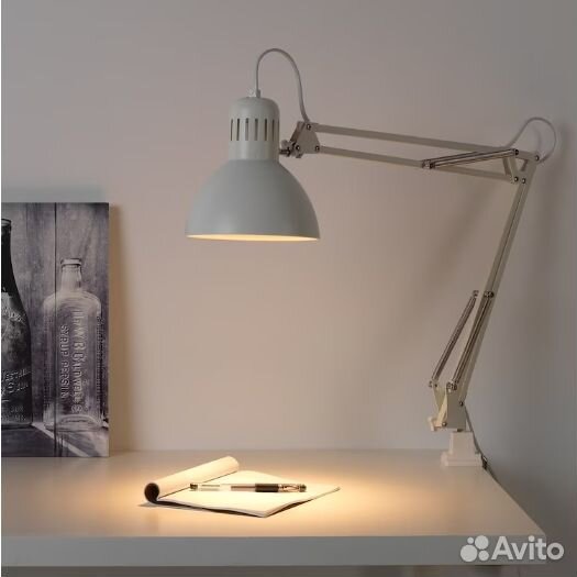 Лампа настольная рабочая Терциал Икеа белый