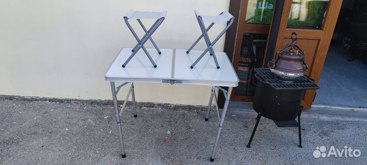 Стол 90*60см и 2 стула складной туристический