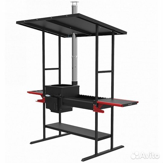 Мангал с печью и крышей