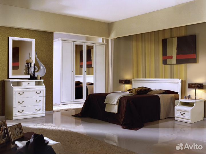 Зеркало нинель, белая эмаль