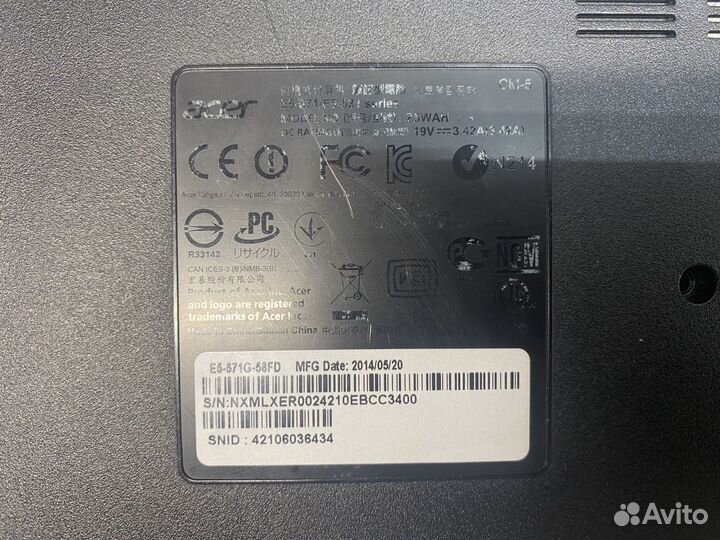 Разбор ноутбука Acer E5-571/E5-531